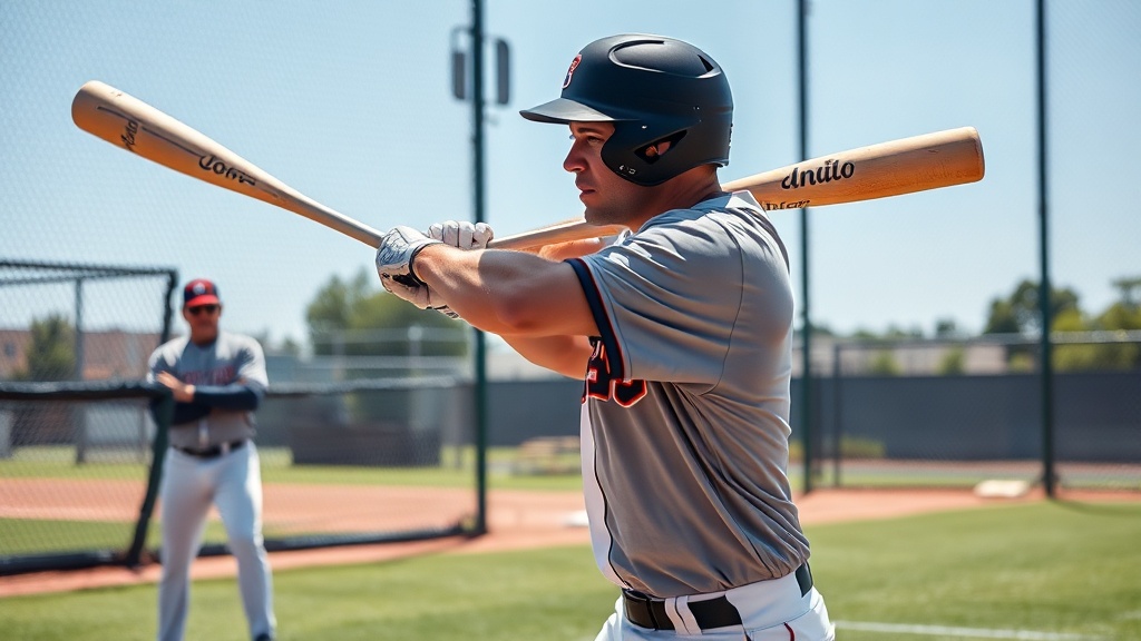 야구 타격 훈련이 진행되는 일반적인 장면을 보여주는 이미지