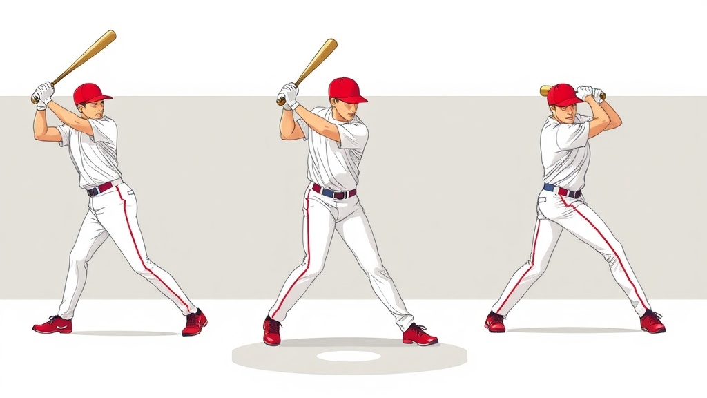타격 스윙이 시작부터 종료까지 이어지는 동작 흐름을 나타낸 참고 이미지